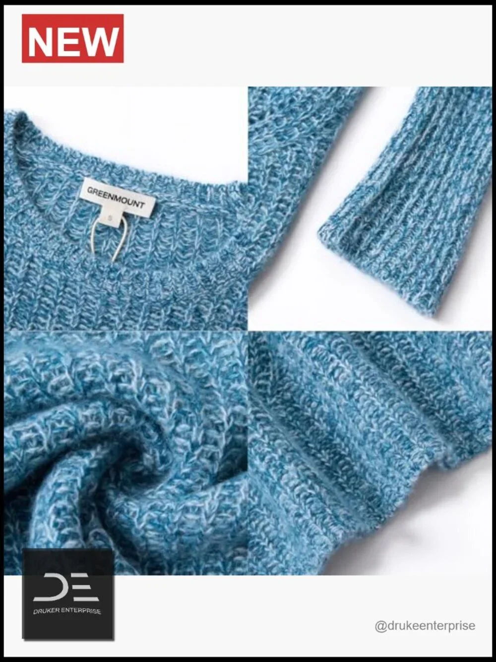Marled Cashmere Loose Ribbed Hollow Out Pullover Sweater